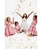 Color:Pink - Image 6 - Big Girls 7-16 Puffed Sleeve Posy Printed Minidress