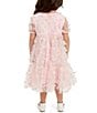 Color:Pastel Multi - Image 2 - Little/Big Girls 4-16 Short Sleeve Three-Dimensional-Butterfly Tiered Babydoll Dress