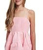 Color:Bliss Pink - Image 5 - Charlotte Little/Big Girls 5-16 Sleeveless Tiered Mini Dress