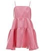 Color:Bliss Pink - Image 6 - Charlotte Little/Big Girls 5-16 Sleeveless Tiered Mini Dress