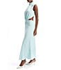 Bardot Delphine Mock Neck Sleeveless Cutout Open Back Sheath Maxi Dress, Color:Aqua - Image 3