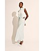 Bardot Delphine Mock Neck Sleeveless Cutout Open Back Sheath Maxi Dress, Color:Aqua - Image 5