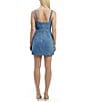 Color:Vintage Blue - Image 2 - Denim Deep V-Neck Sleeveless Cut-Out Mini Dress