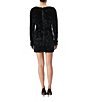 Color:Black - Image 2 - Echo Long Sleeve V-Neck Sequin Mini Dress
