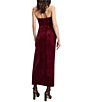 Color:Burgundy - Image 2 - Everlasting Velour Strapless Corset Bodice Wrap Midi Dress