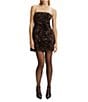 Bardot Helene Strapless Sequin Mini Dress, Color:Chocolate - Image 1