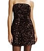 Bardot Helene Strapless Sequin Mini Dress, Color:Chocolate - Image 4