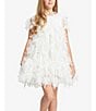 Color:Orchid/White - Image 6 - Big Girls 7-16 Short Sleeve Mallory Tiered Mini Dress