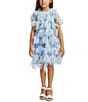 Bardot Big Girls Short Sleeve Mallory Tiered Mini Dress, Color:Soft Blue - Image 3