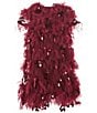 Bardot Big Girls Short Sleeve Mallory Tiered Mini Dress, Color:Burgundy - Image 1