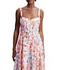 Bardot Lilah Floral Print Sweetheart Neck Sleeveless Corset Midi Dress, Color:Pink Floral - Image 4