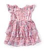 Bardot Little Girls Flutter-Sleeve Lucy Floral-Printed Minidress, Color:Pink - Image 2