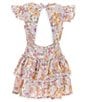 Color:Garland - Image 2 - Little/Big Girls 4-16 Ambrosia Flutter-Sleeve Floral Drop-Waist Dress