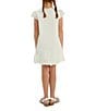 Color:Orchid White - Image 2 - Little/Big Girls 4-16 Cap Sleeve Zuri Floral/Lace Overlay Mini Dress