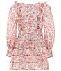 Bardot Little/Big Girls Long Sleeve Odette Printed Minidress, Color:Multi - Image 1