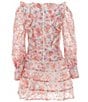 Bardot Little/Big Girls Long Sleeve Odette Printed Minidress, Color:Multi - Image 2