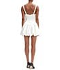 Bardot Oria Satin V Neck Sleeveless Bubble Hem Drop Waist Mini Dress, Color:Orchid White - Image 2