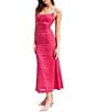 Color:Magenta - Image 3 - Stretch Scoop Neckline Sleeveless Midi Slip Dress