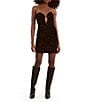 Bardot Sweetheart Neck Velvet Sequin Mini Dress, Color:Black Sequin - Image 1