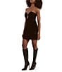 Bardot Sweetheart Neck Velvet Sequin Mini Dress, Color:Black Sequin - Image 3