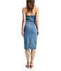 Color:Vintage Blue - Image 2 - Vanda Denim Strapless Back Slit Knee Length Dress