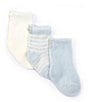 Color:Blue - Image 1 - Baby Newborn-6 Months CozyChic Lite® Socks 3-Pack