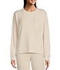 Color:Sand Dune - Image 1 - Brushed Fleece Mix Chest Pocket Coordinating Sweater Pullover