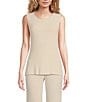 Color:Sand Dune - Image 1 - Cozy Chic Ultra Lite Ribbed Knit Scoop Neck Sleeveless Coordinating Lounge Tank Top