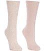 Barefoot Dreams CozyChic® 2 Pair Sock Set, Color:Dusty Rose Multi - Image 1
