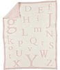 Barefoot Dreams CozyChic® ABC Blanket, Color:Dusty Rose/Cream - Image 1