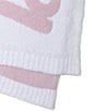 Color:Sea Salt/Dusty Rose - Image 3 - CozyChic® Barbie™ Logo Throw Blanket