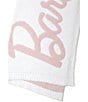 Color:Sea Salt/Dusty Rose - Image 4 - CozyChic® Barbie™ Logo Throw Blanket
