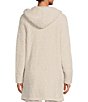 Color:Almond - Image 2 - CozyChic Boucle Hooded Patch Pocket Long Coatigan