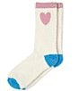Barefoot Dreams CozyChic® Color Block Heart Socks, Color:Cream Multi - Image 1