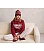 Barefoot Dreams CozyChic® Cotton Apres Pullover, Color:Crimson Red/Cream - Image 5