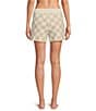 Color:Oatmeal/Cream - Image 2 - CozyChic® Cotton Checkered Lounge Short