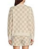 Color:Oatmeal/Cream - Image 2 - CozyChic® Cotton Checkered Pullover
