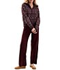 Barefoot Dreams CozyChic® FairIsle Print Half Zip Long Sleeve Pullover - Image 3