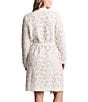 Barefoot Dreams CozyChic® Knit In the Wild Long Sleeve Leopard Print Short Robe, Color:Cream-Stone - Image 2