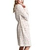 Barefoot Dreams CozyChic® Knit In the Wild Long Sleeve Leopard Print Short Robe, Color:Cream-Stone - Image 3