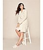 Barefoot Dreams CozyChic® Knit In the Wild Long Sleeve Leopard Print Short Robe, Color:Cream-Stone - Image 5