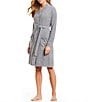 Color:Pacific Blue/Pearl - Image 2 - CozyChic Light Ribbed Short Wrap Cozy Robe