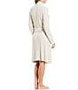Color:Silver/Pearl - Image 2 - CozyChic Light Ribbed Short Wrap Cozy Robe