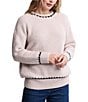 Barefoot Dreams CozyChic® Ribbed Sweater With Blanket Stitch - Image 1