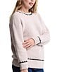 Barefoot Dreams CozyChic® Ribbed Sweater With Blanket Stitch - Image 3