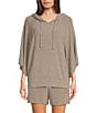 Color:Pewter - Image 1 - CozyChic Ultra Lite® Bell Sleeve Hoodie