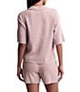 Barefoot Dreams CozyChic Ultra Lite® Contrast Scallop Short Sleeve Shirt and Short Coordinating Set - Image 2