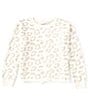 Color:Cream Stone - Image 1 - Girls 6-14 Long Sleeve CozyChic Ultra Lite® Leopard Print Pullover Sweater