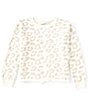 Color:Cream Stone - Image 1 - Girls 6-14 Long Sleeve CozyChic Ultra Lite® Leopard Print Pullover Sweater