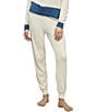 Barefoot Dreams CozyChic Ultra Lite Knit Color Block Coordinating Jogger, Color:Cream Multi - Image 1
